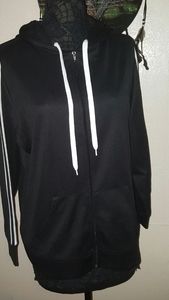 Bobbie Brooks black White Striped Athletic Hoodie